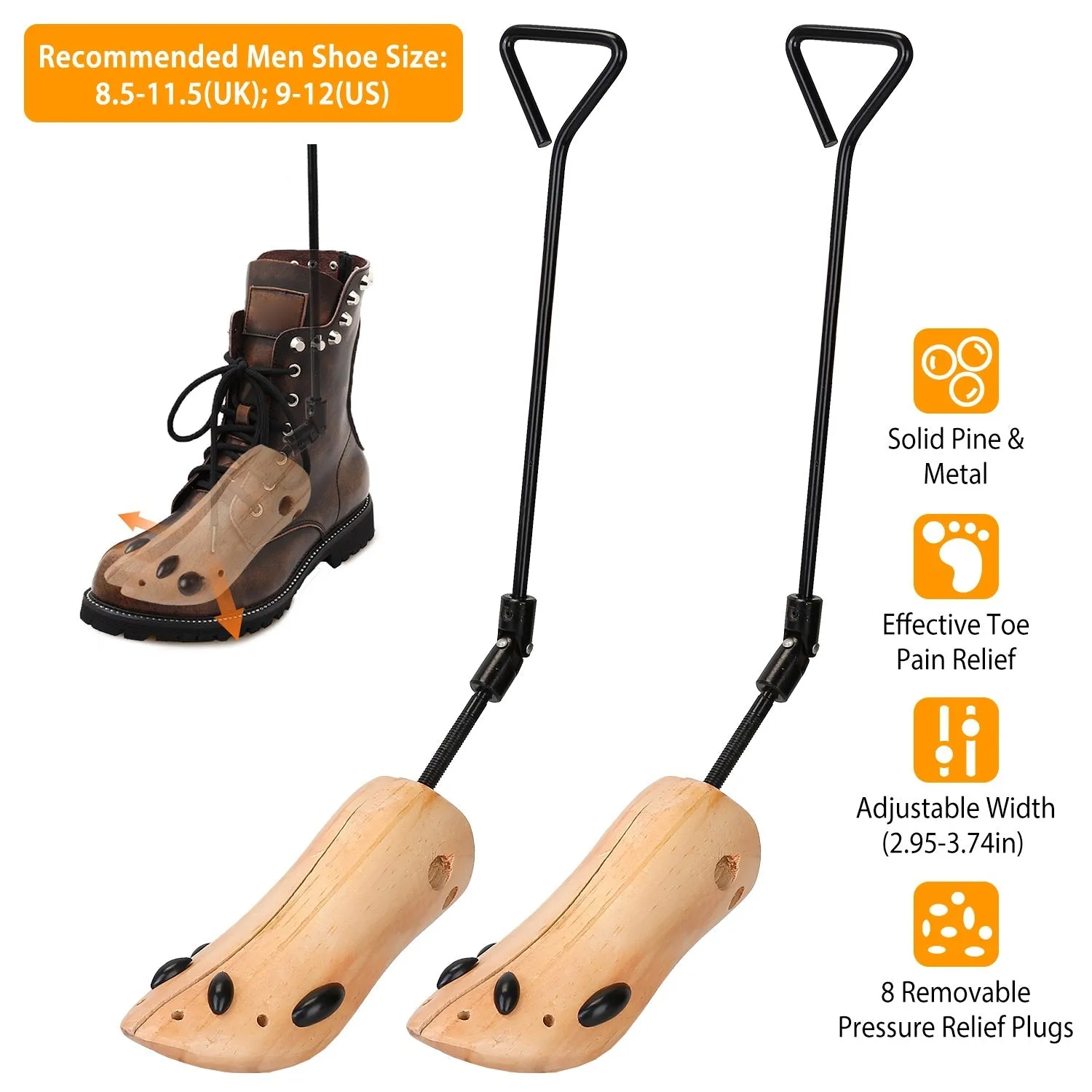 1-Pair: Adjustable Boot Stretcher