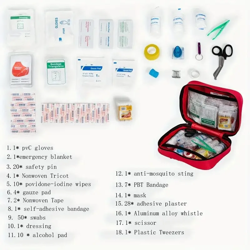 184-Piece: Multi-Purpose First Aid Kit