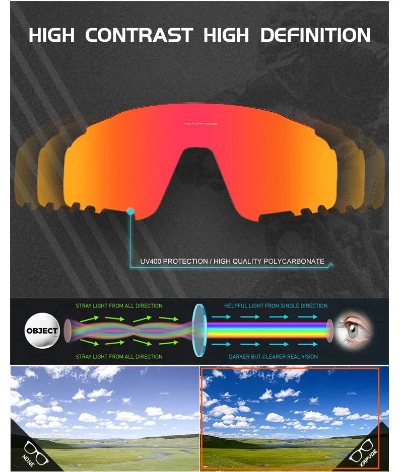 3 Lens Men Women Polarized UV400 Mountain Bike Glasses Sport Fishing Driving Running Sunglasses Road Bicycle Goggles MTB Eyewear