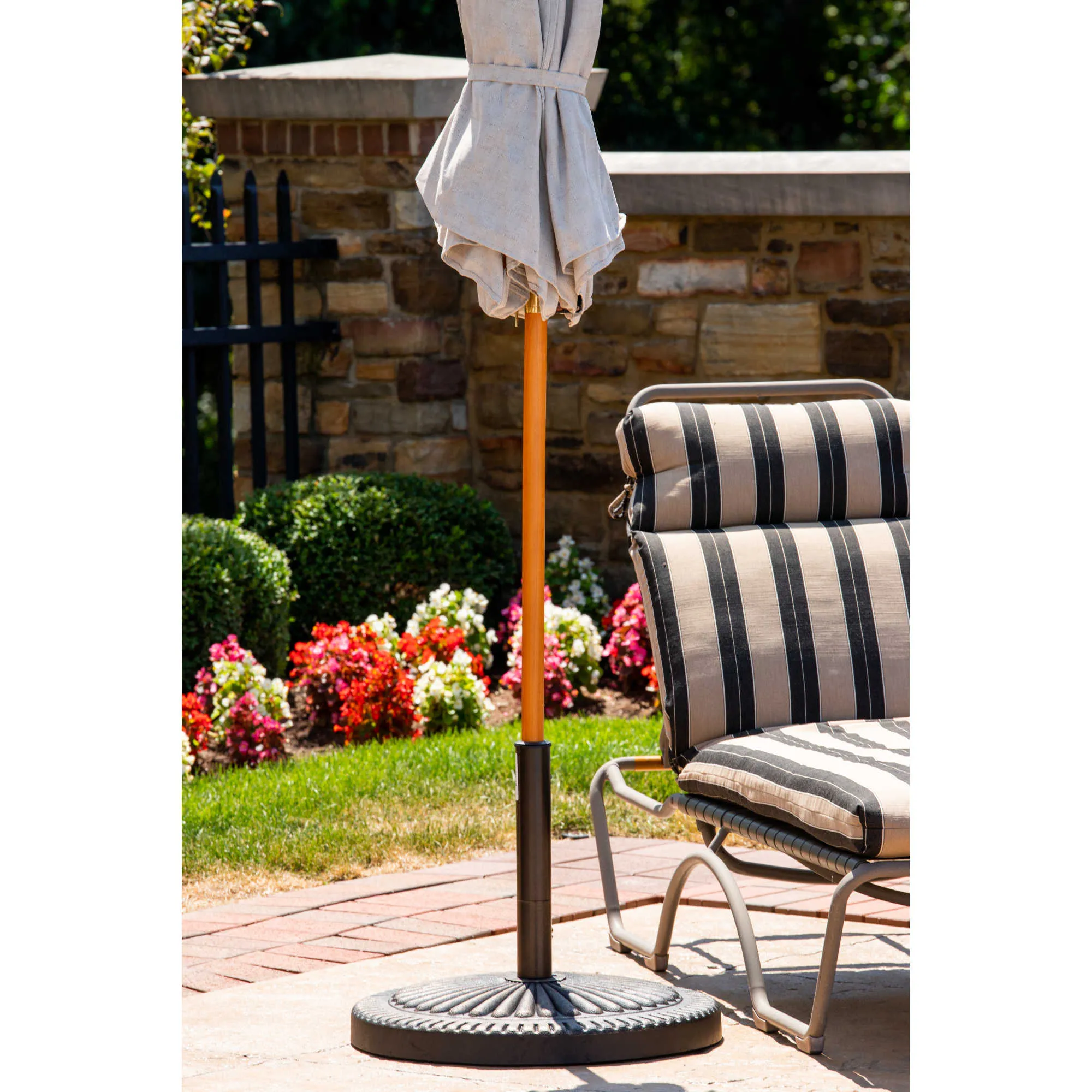 31-lb All-Weather Outdoor Poly-Resin Umbrella Base - Bronze