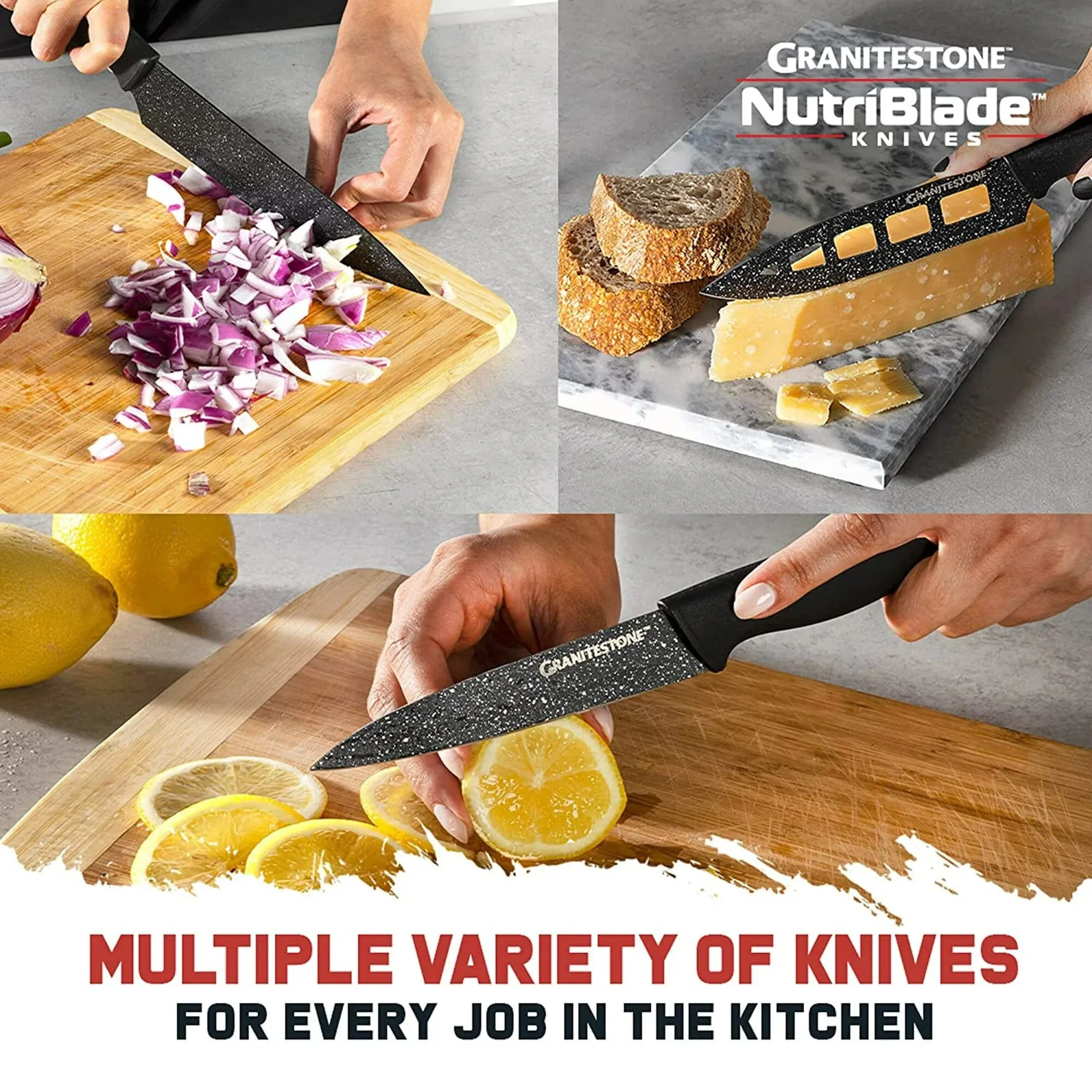 6-Piece: Granitestone Nutriblade Knives Set