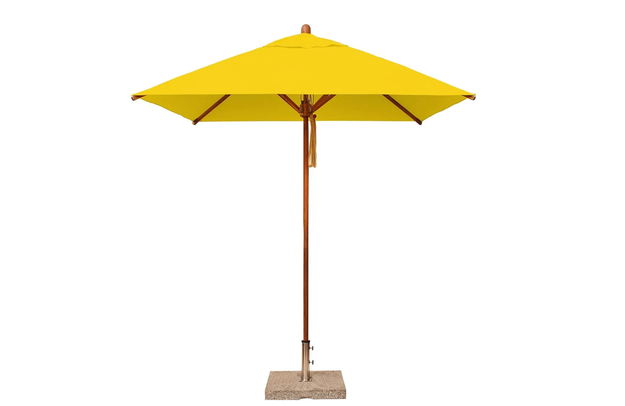 Bambrella 6.5' Square Sirocco Bamboo Pulley Lift No Tilt Umbrella