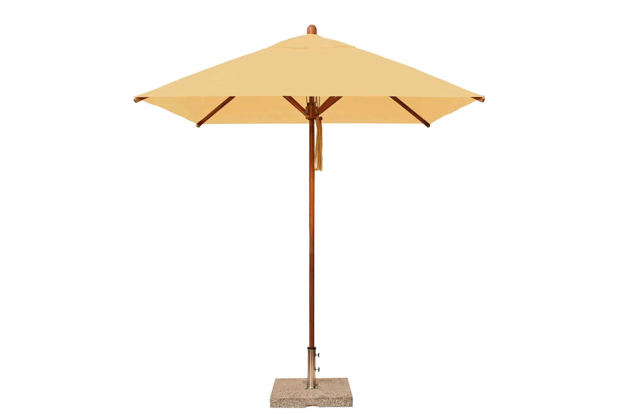 Bambrella 6.5' Square Sirocco Bamboo Pulley Lift No Tilt Umbrella