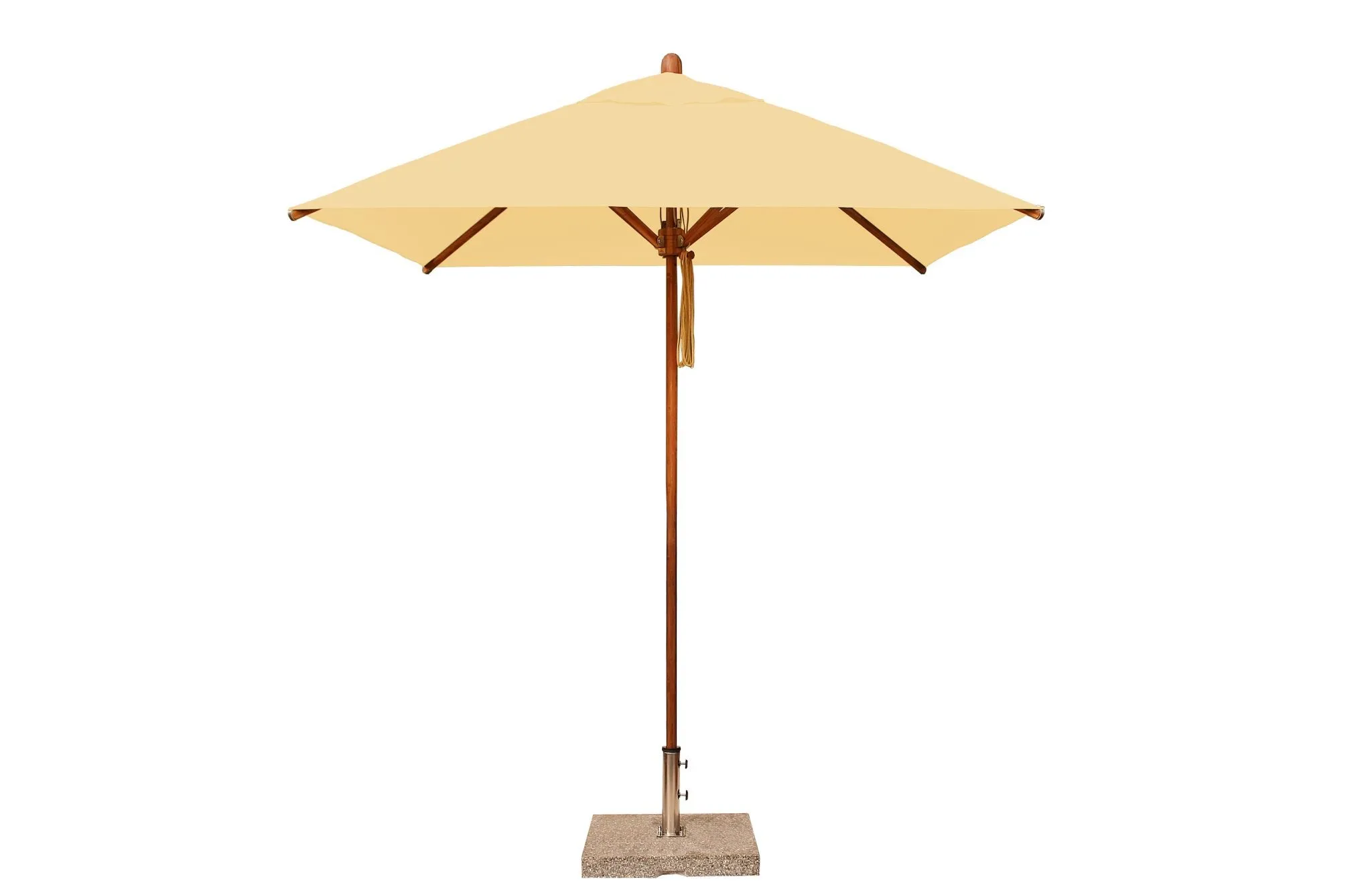 Bambrella 6.5' Square Sirocco Bamboo Pulley Lift No Tilt Umbrella