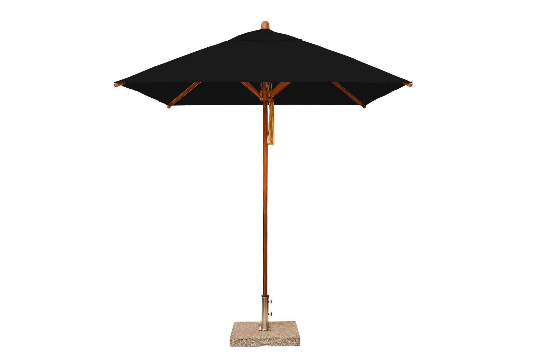 Bambrella 6.5' Square Sirocco Bamboo Pulley Lift No Tilt Umbrella