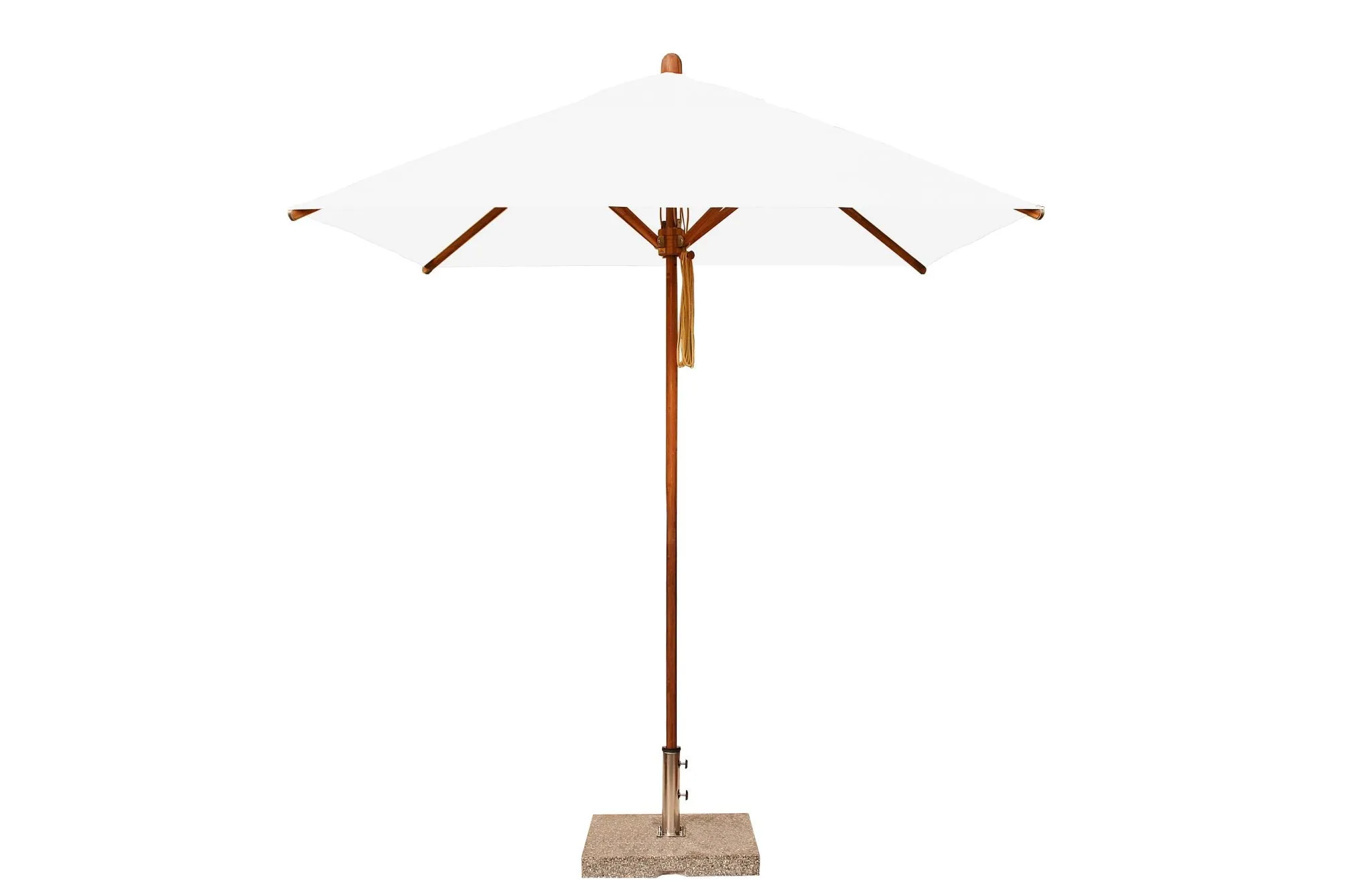 Bambrella 6.5' Square Sirocco Bamboo Pulley Lift No Tilt Umbrella