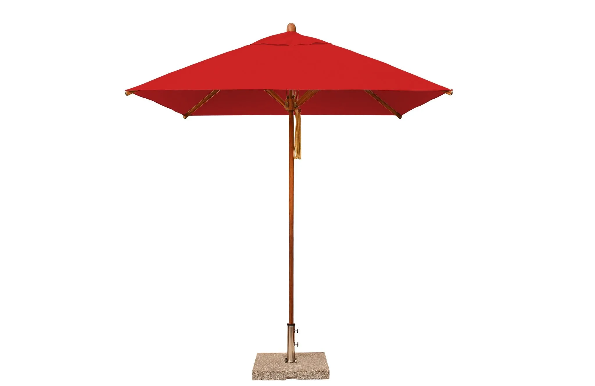 Bambrella 6.5' Square Sirocco Bamboo Pulley Lift No Tilt Umbrella