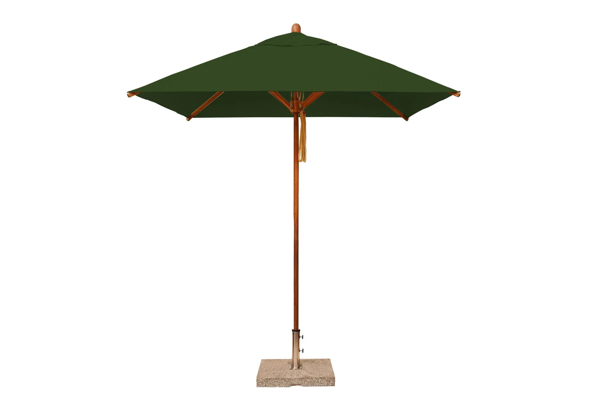 Bambrella 6.5' Square Sirocco Bamboo Pulley Lift No Tilt Umbrella