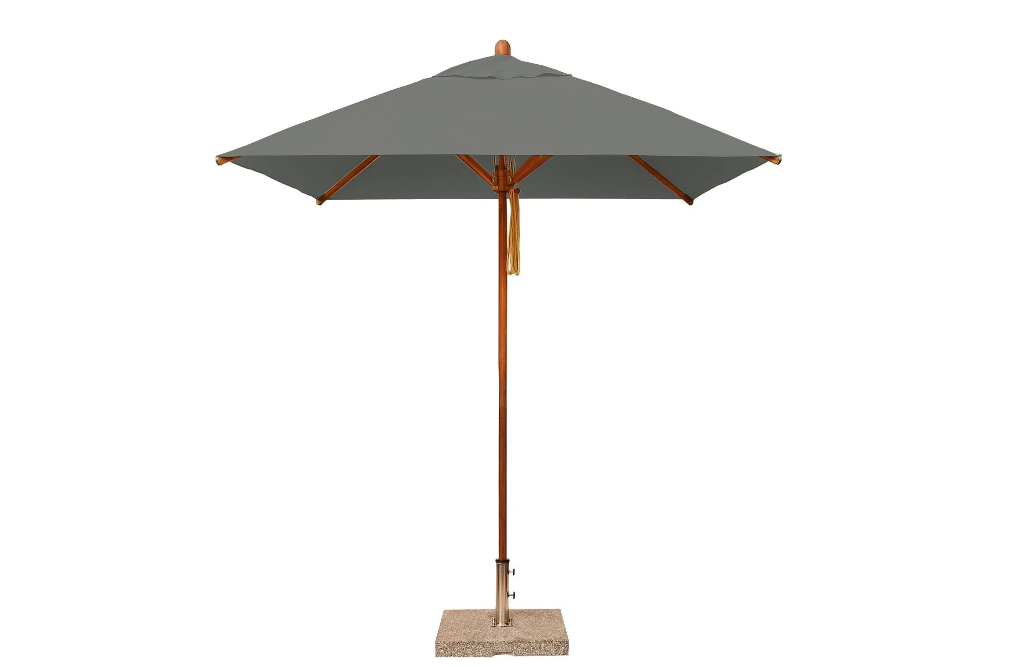 Bambrella 6.5' Square Sirocco Bamboo Pulley Lift No Tilt Umbrella