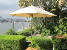 Bambrella 9' Round Sirocco Bamboo Pulley Lift No Tilt Umbrella