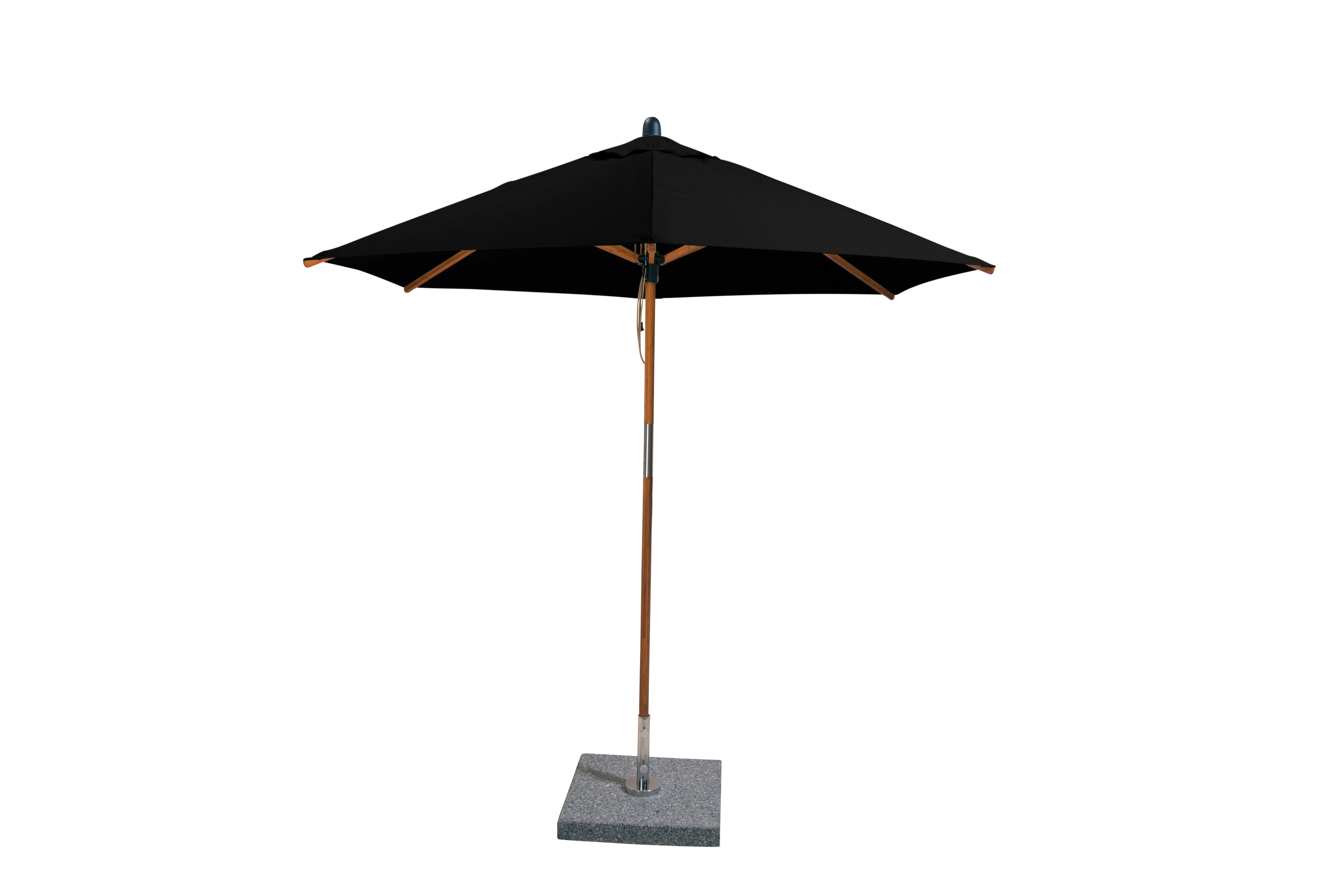 Bambrella 9' Round Sirocco Bamboo Pulley Lift No Tilt Umbrella