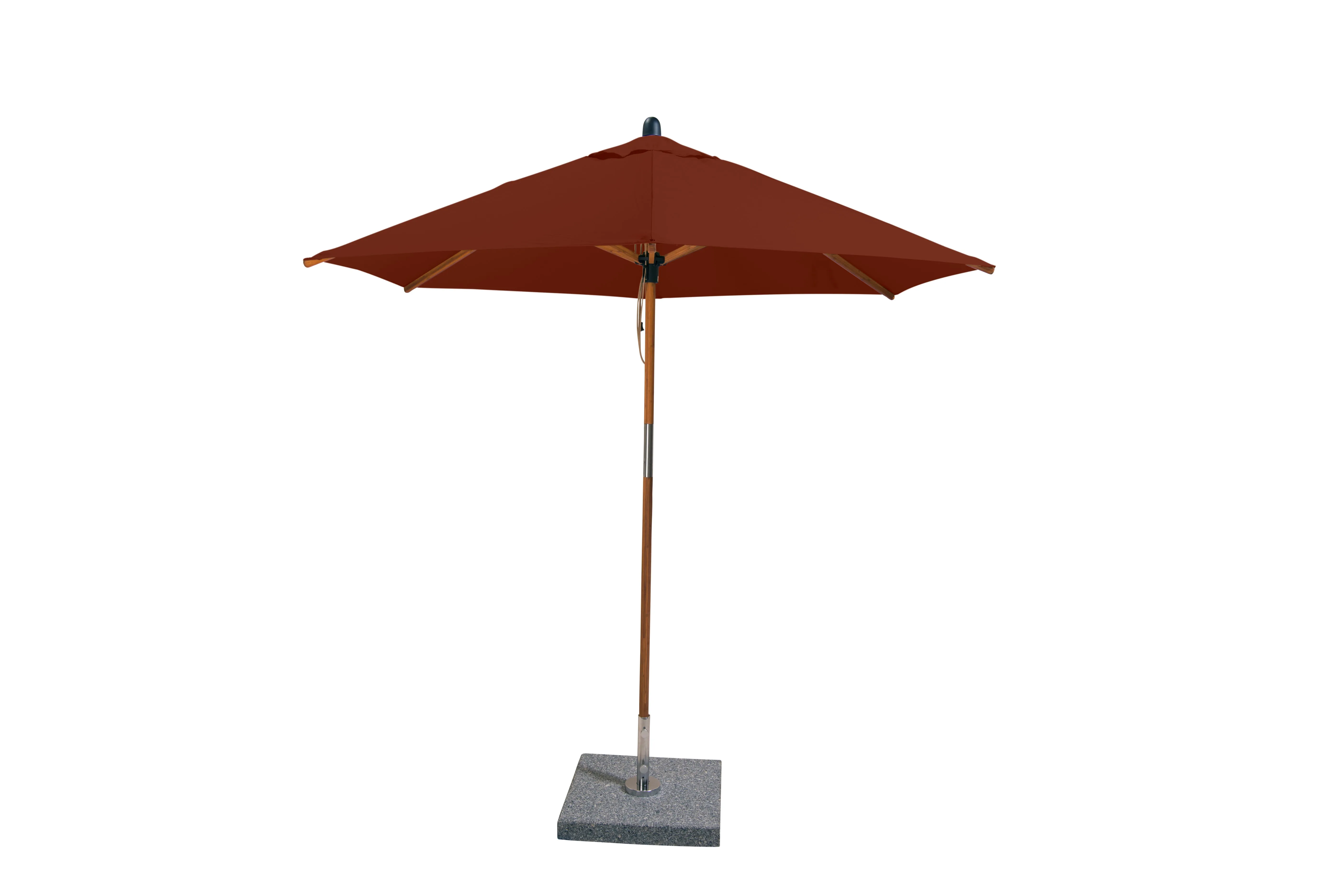 Bambrella 9' Round Sirocco Bamboo Pulley Lift No Tilt Umbrella