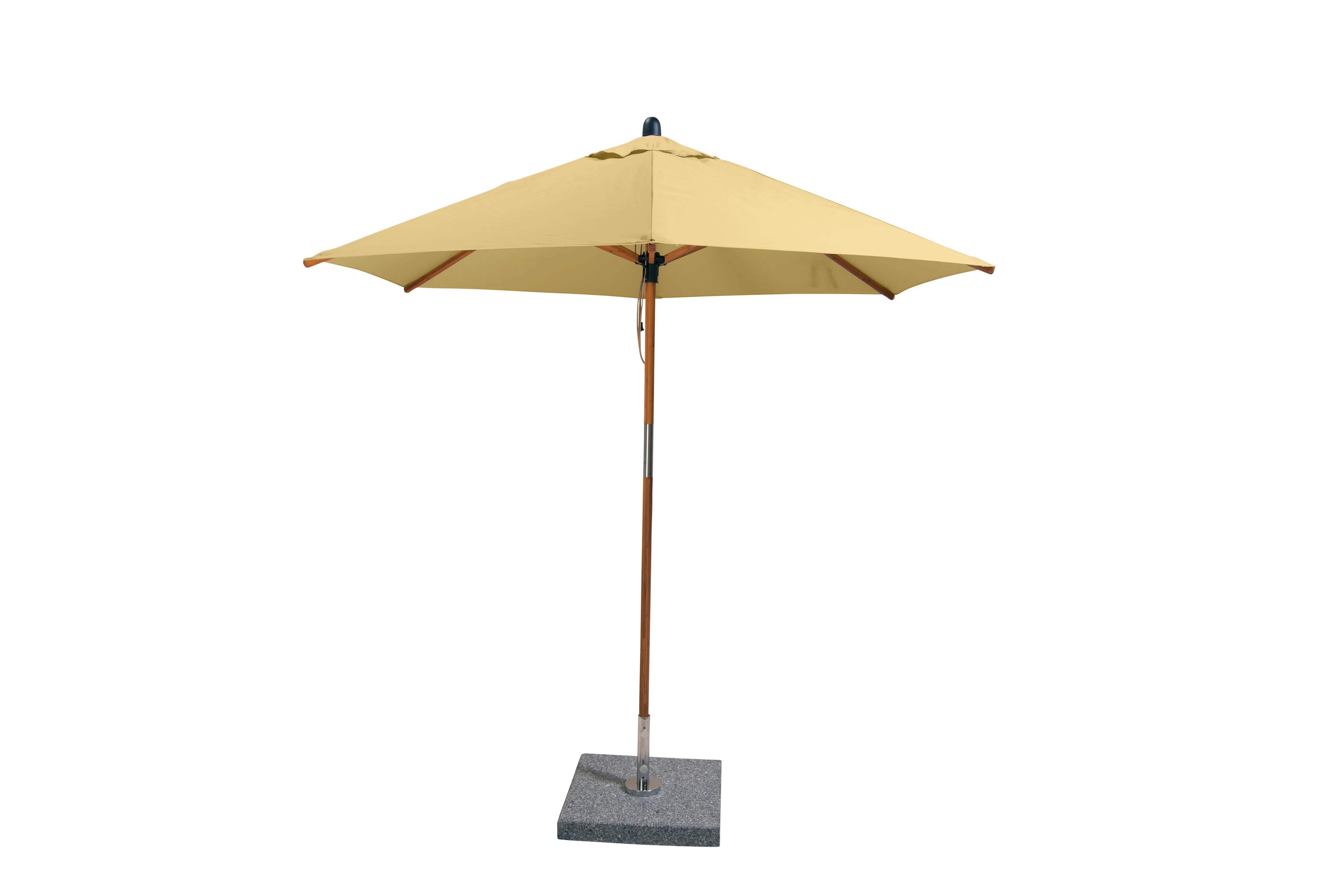 Bambrella 9' Round Sirocco Bamboo Pulley Lift No Tilt Umbrella