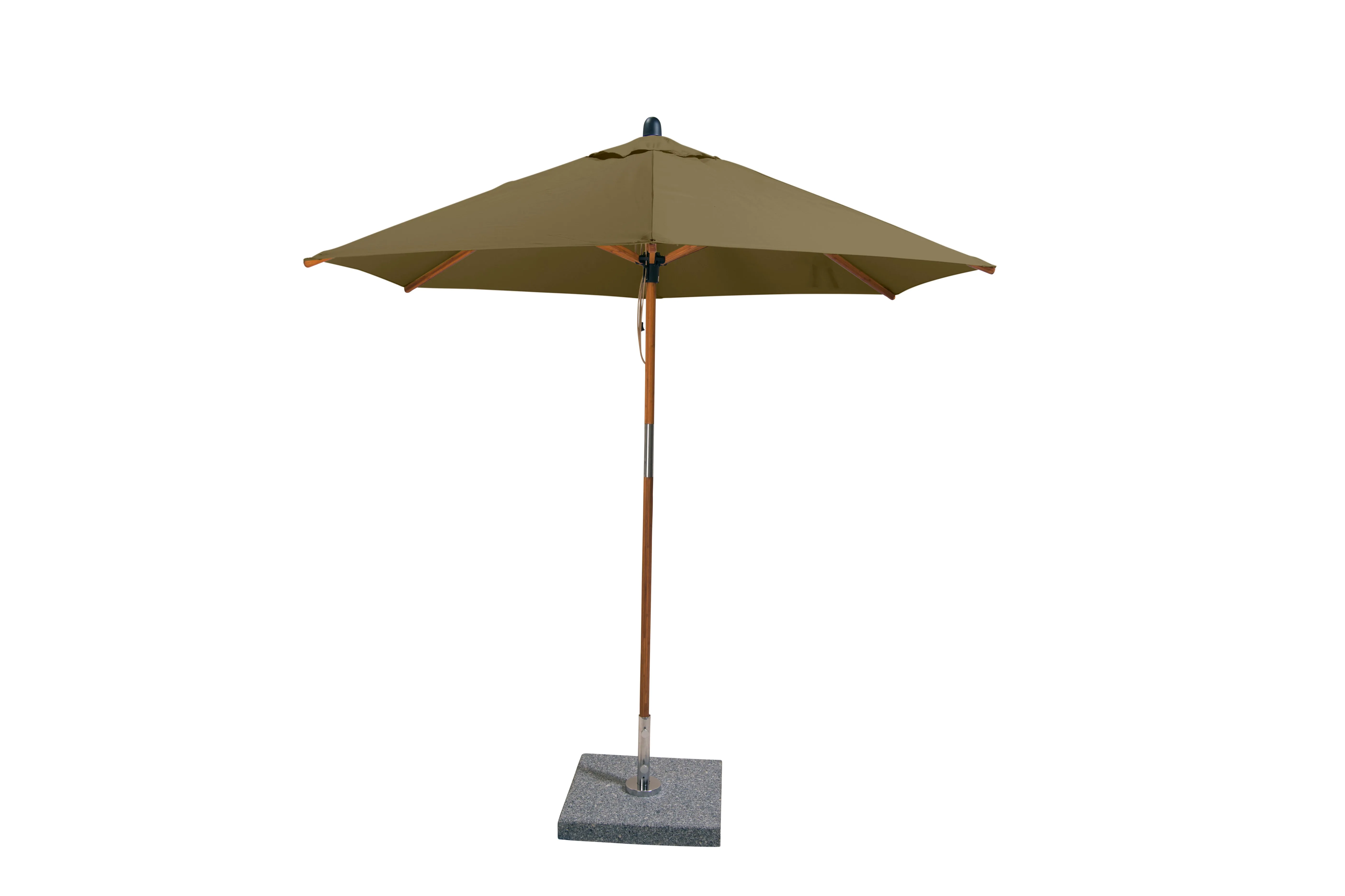 Bambrella 9' Round Sirocco Bamboo Pulley Lift No Tilt Umbrella