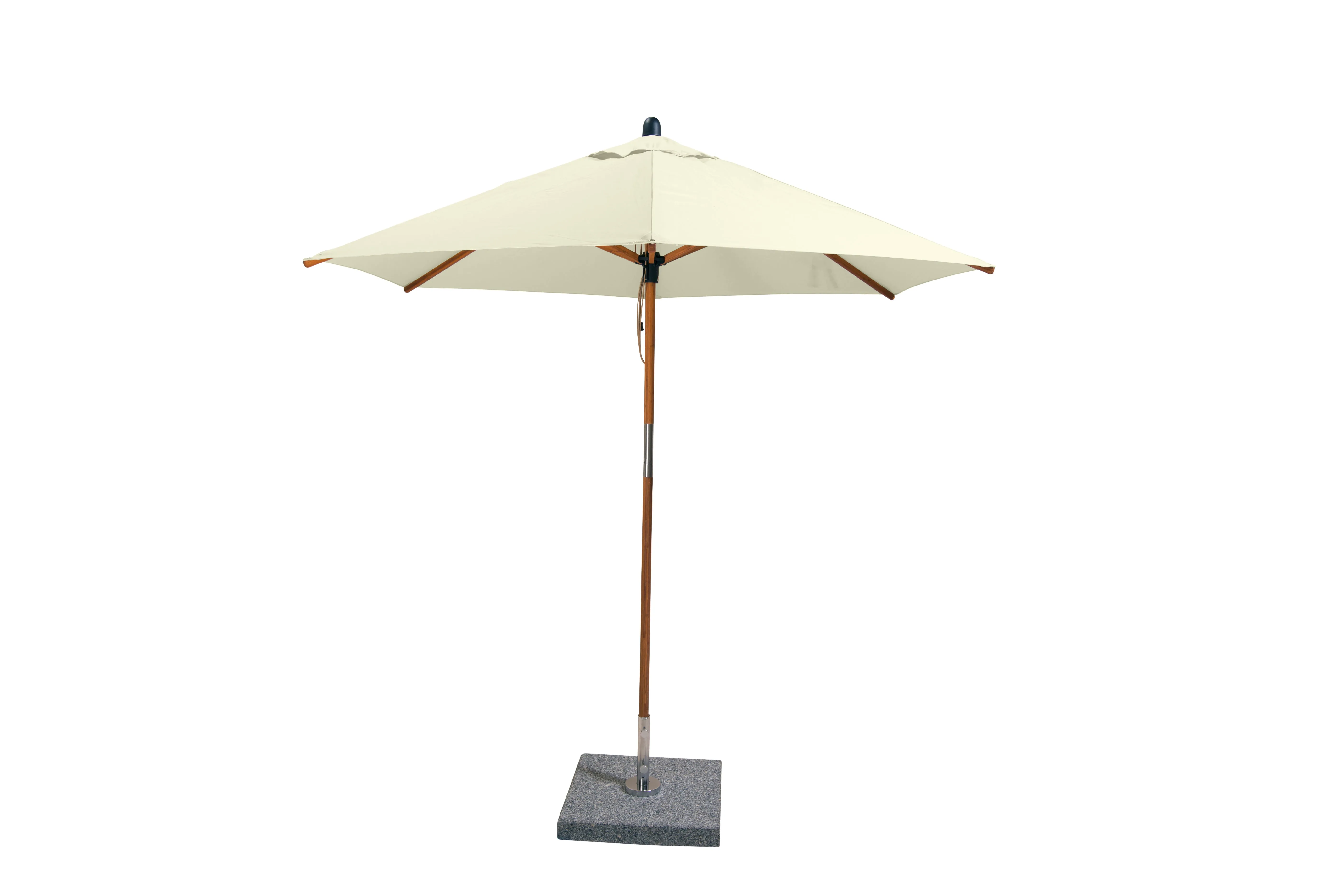 Bambrella 9' Round Sirocco Bamboo Pulley Lift No Tilt Umbrella