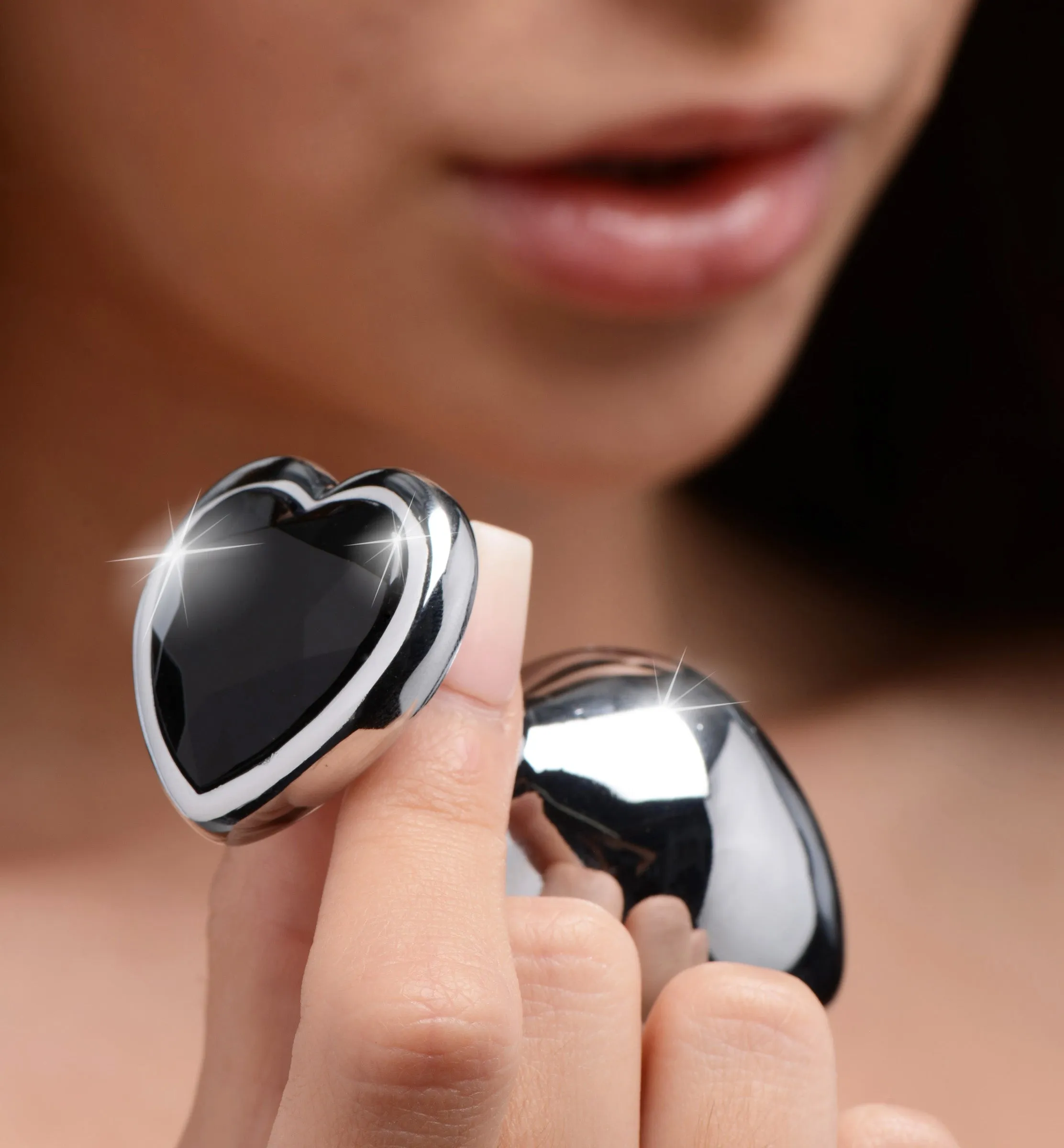 Black Heart Gem Anal Plug - Medium