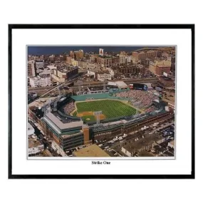 Boston Red Sox Strike One" - 13.5"x39" Standard Black Frame"