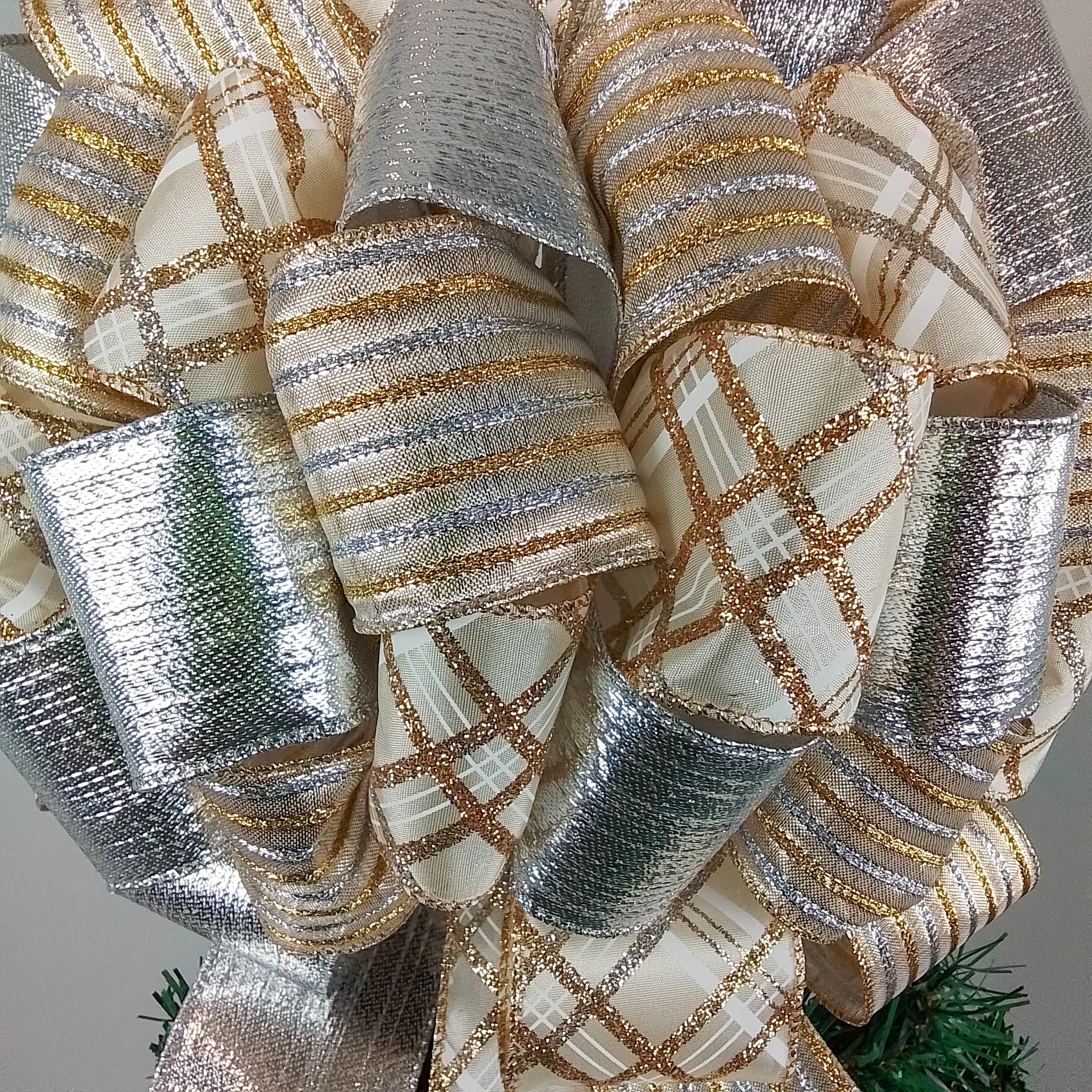 Bows for Christmas Trees | Gold and Silver Bow | Tree Bow