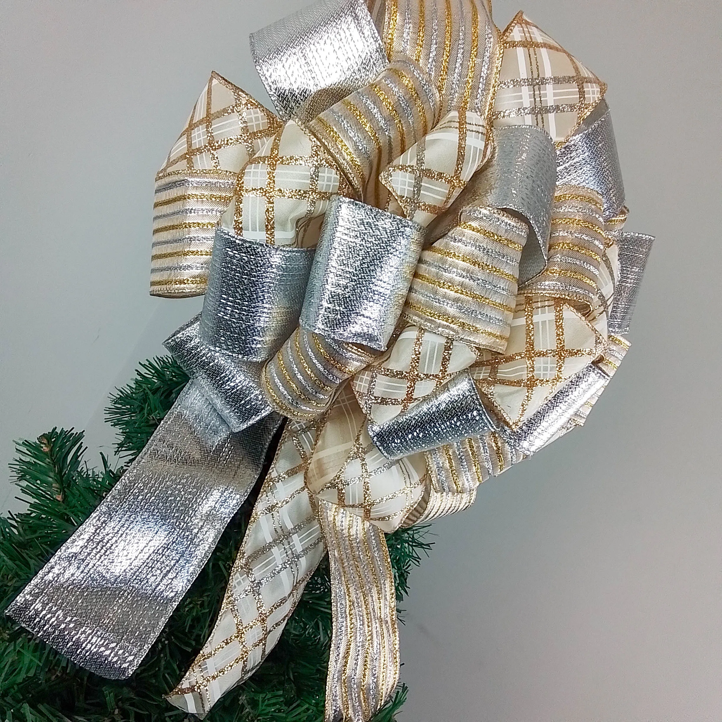 Bows for Christmas Trees | Gold and Silver Bow | Tree Bow