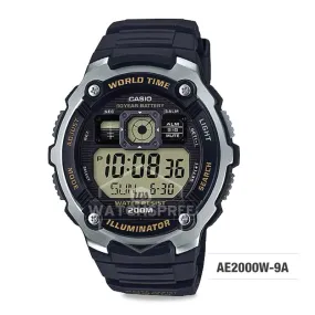 Casio Men's Standard Digital Black Resin Band Watch AE2000W-9A AE-2000W-9A