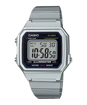 Casio Unisex Vintage Silver Stainless Steel Band Watch B650WD-1A