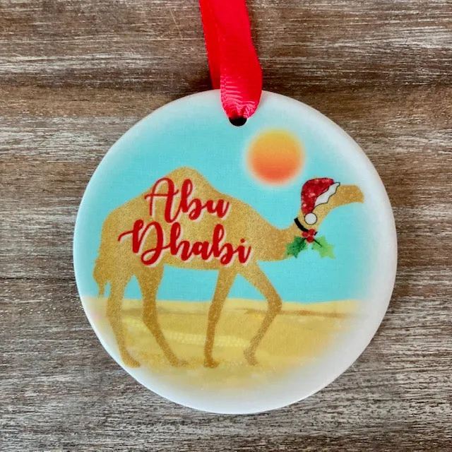 Ceramic Dubai / Abu Dhabi Camel Desert Tree Decoration