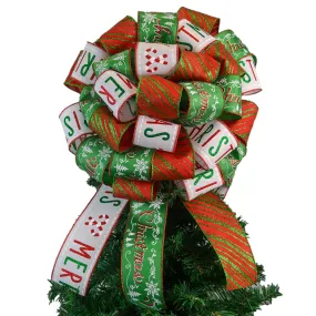 Christmas Tree Bow with Tails | Red Tree Bow | White Emerald Green Tree Bow TB12