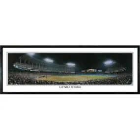 Cleveland Indians Last Night At The Stadium" - 13.5"x39" Standard Black Frame"