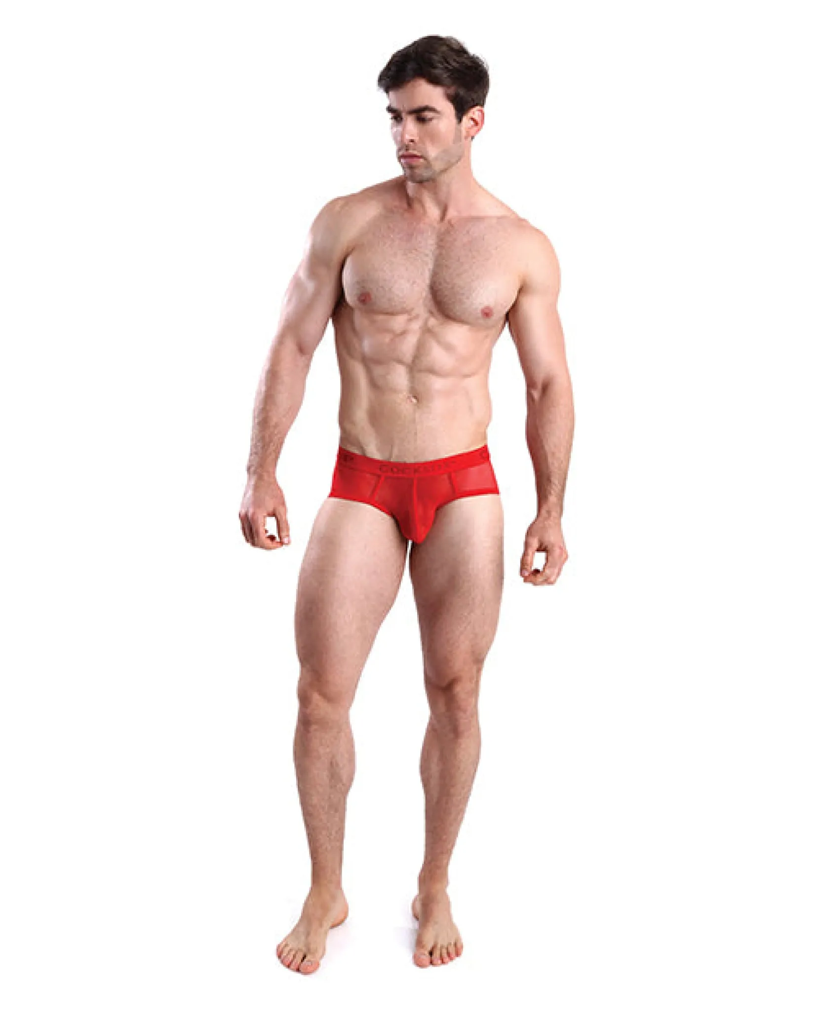 Cocksox Mesh Contour Pouch Sports Brief Fiery Red