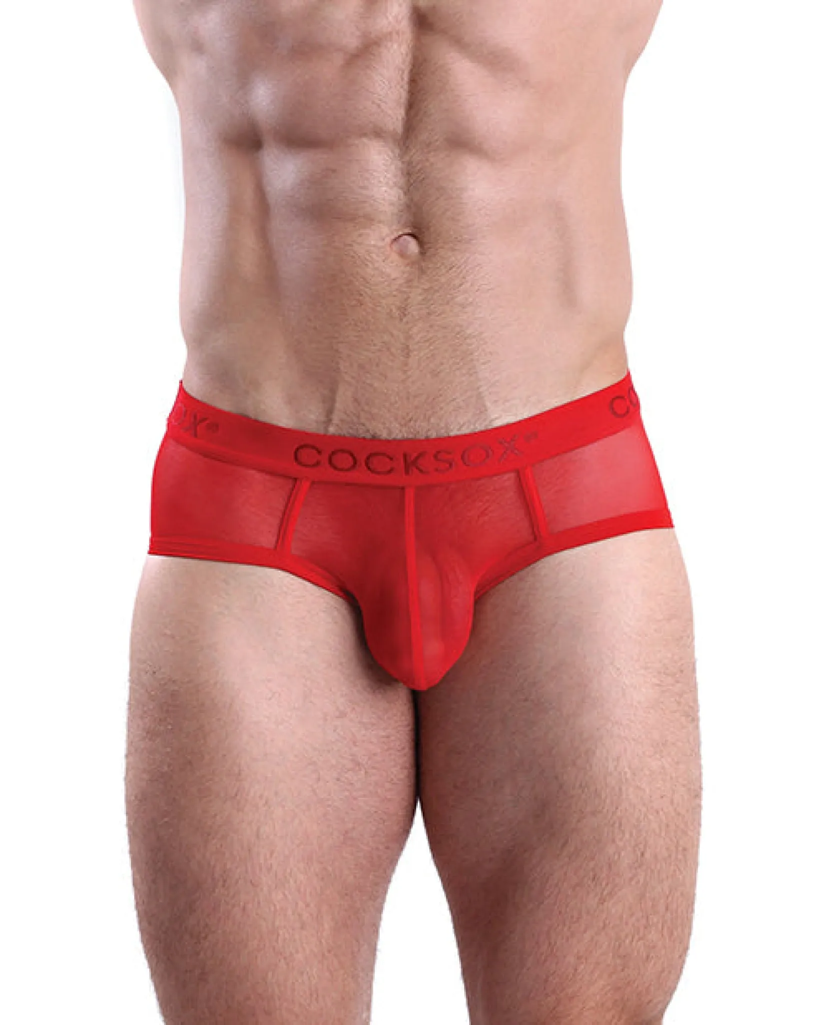 Cocksox Mesh Contour Pouch Sports Brief Fiery Red