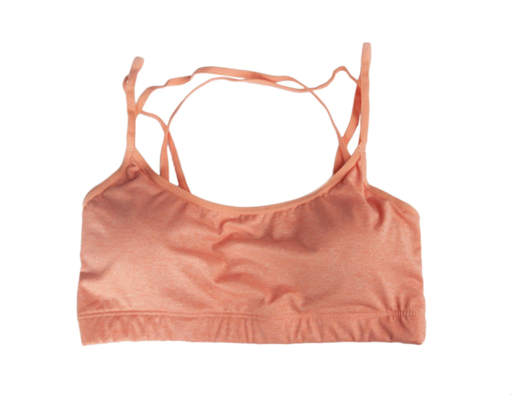 Coral Criss-Cross Back Sports Bra