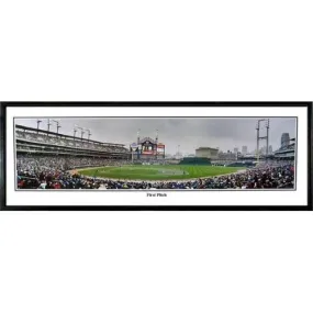 Detroit Tigers First Pitch" - 13.5"x39" Standard Black Frame"