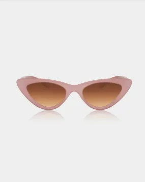 DOLLY CAT EYE SUNGLASSES WITH LEATHER CASE & POUCH dollypink