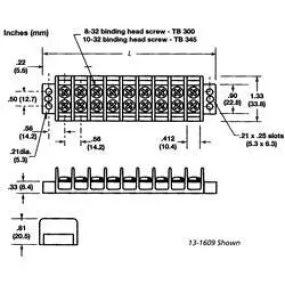 Dual Row Barrier Strip, 30A @ 600V Max, 12 Poles