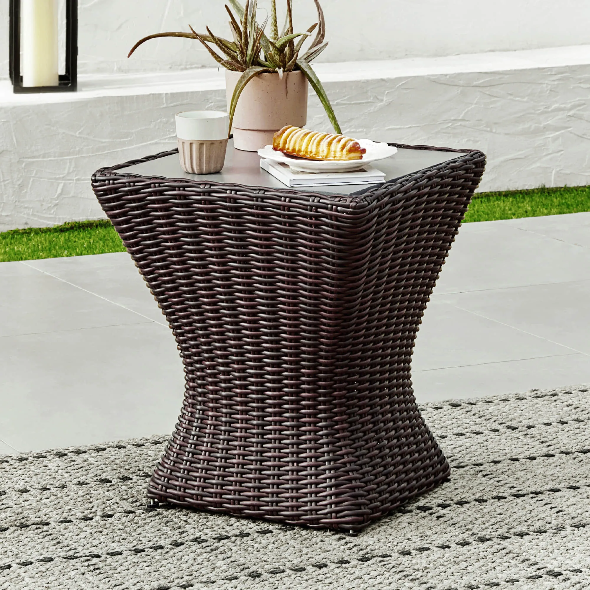 Elara Rattan Outdoor Side Table