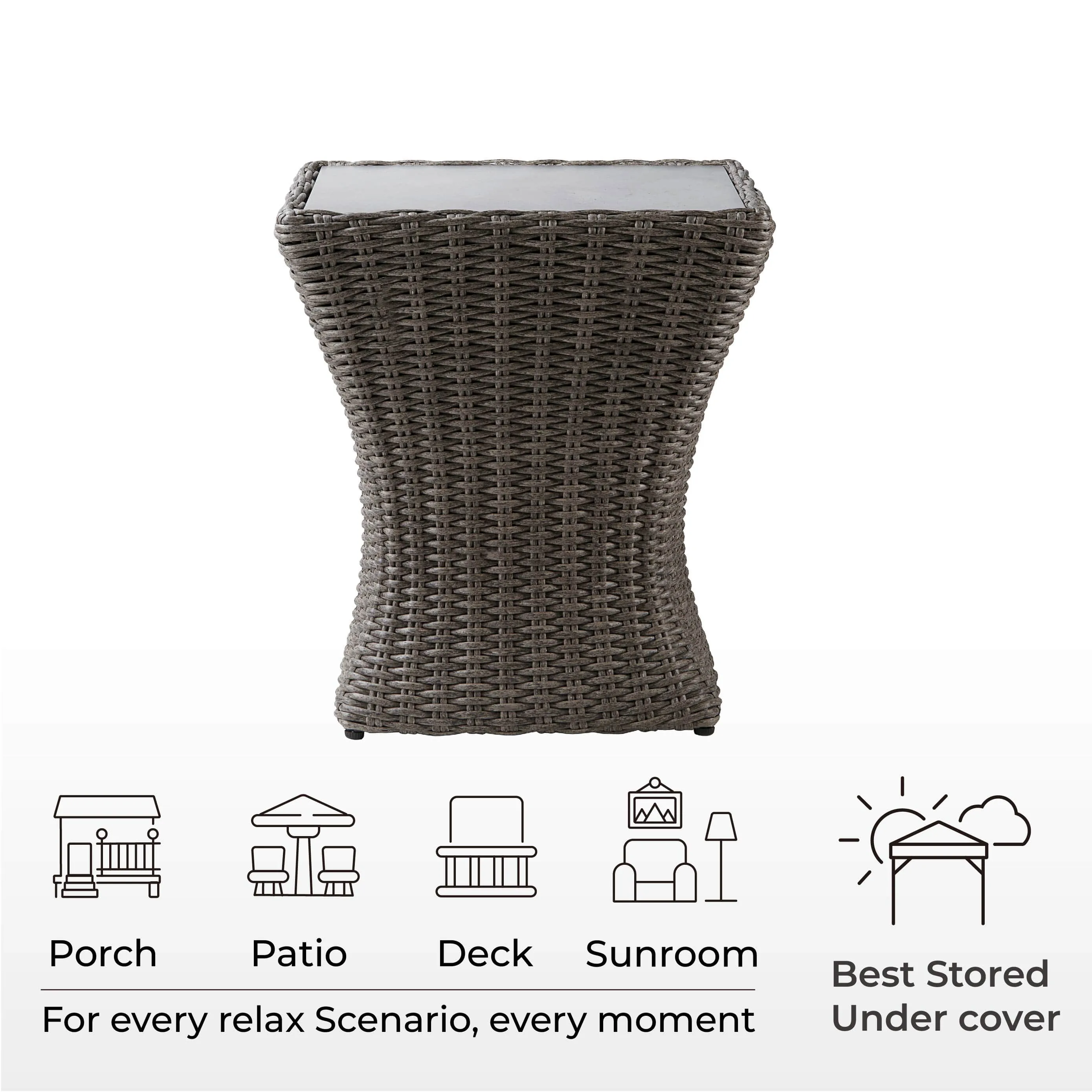 Elara Rattan Outdoor Side Table