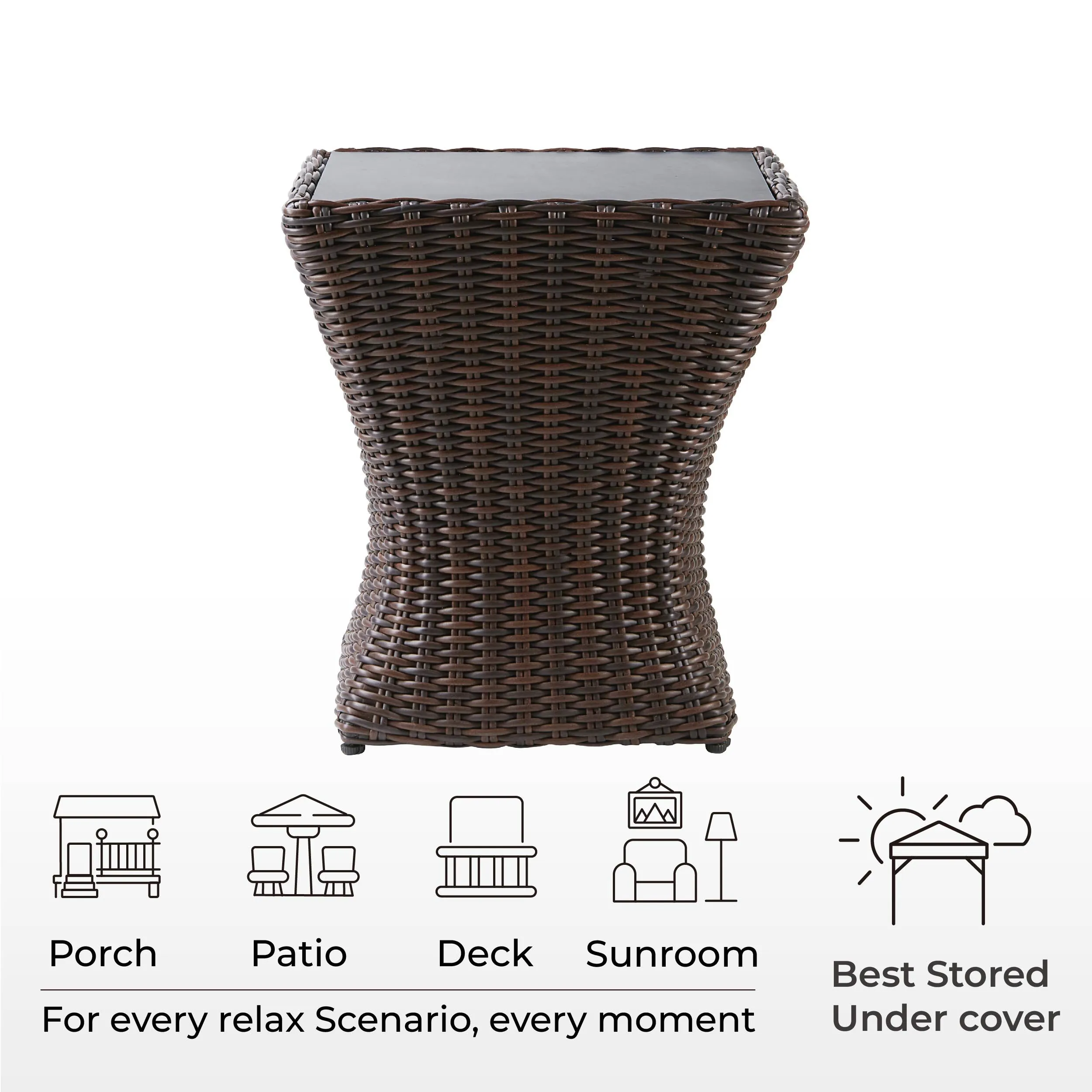 Elara Rattan Outdoor Side Table