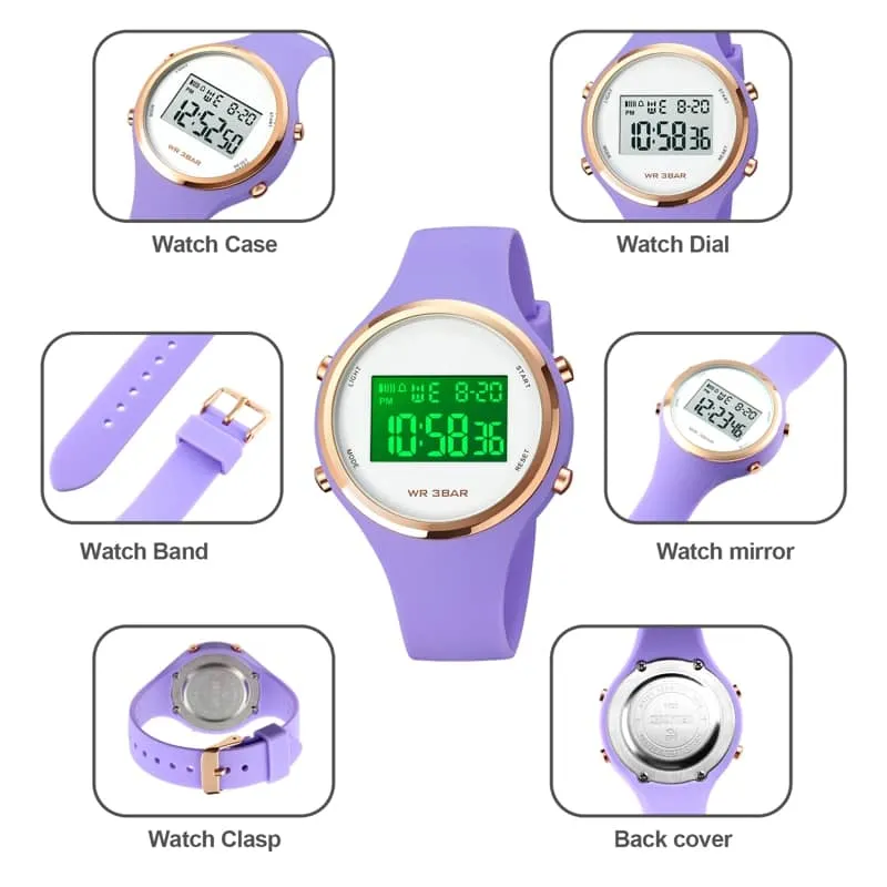 Findtime Outdoor Sport Watches for Women Alarm Clock Waterproof LED Digital Watch