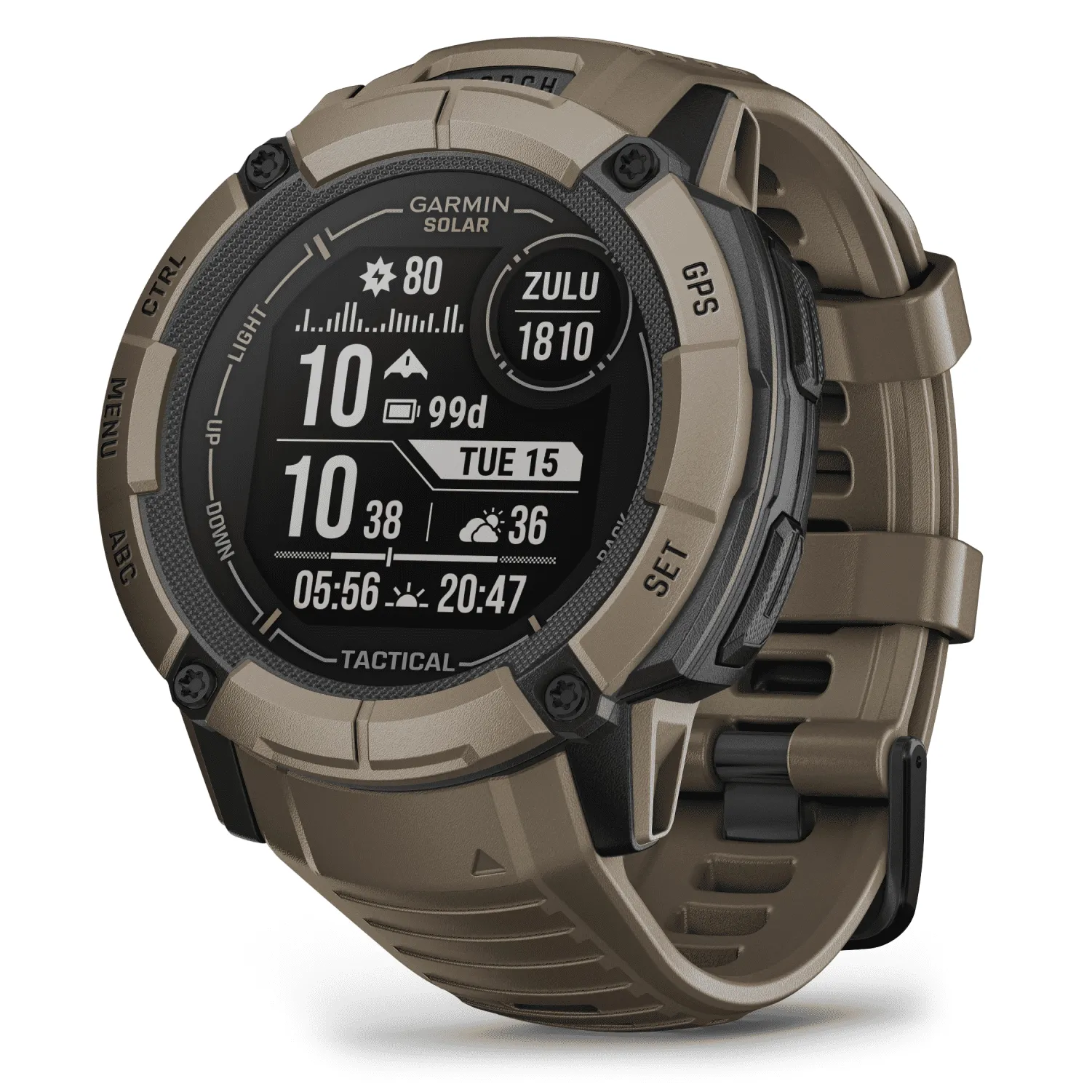 Garmin Instinct 2X Solar - Tactical Edition, Rugged GPS Smartwatch, (Coyote Tan0