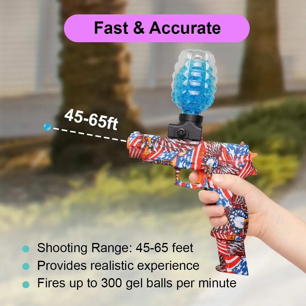 Gel Ball Blaster P226, 10,000 Gel Balls, Rechargeable Battery, Goggles Included