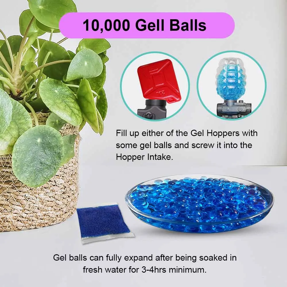 Gel Ball Blaster P226, 10,000 Gel Balls, Rechargeable Battery, Goggles Included