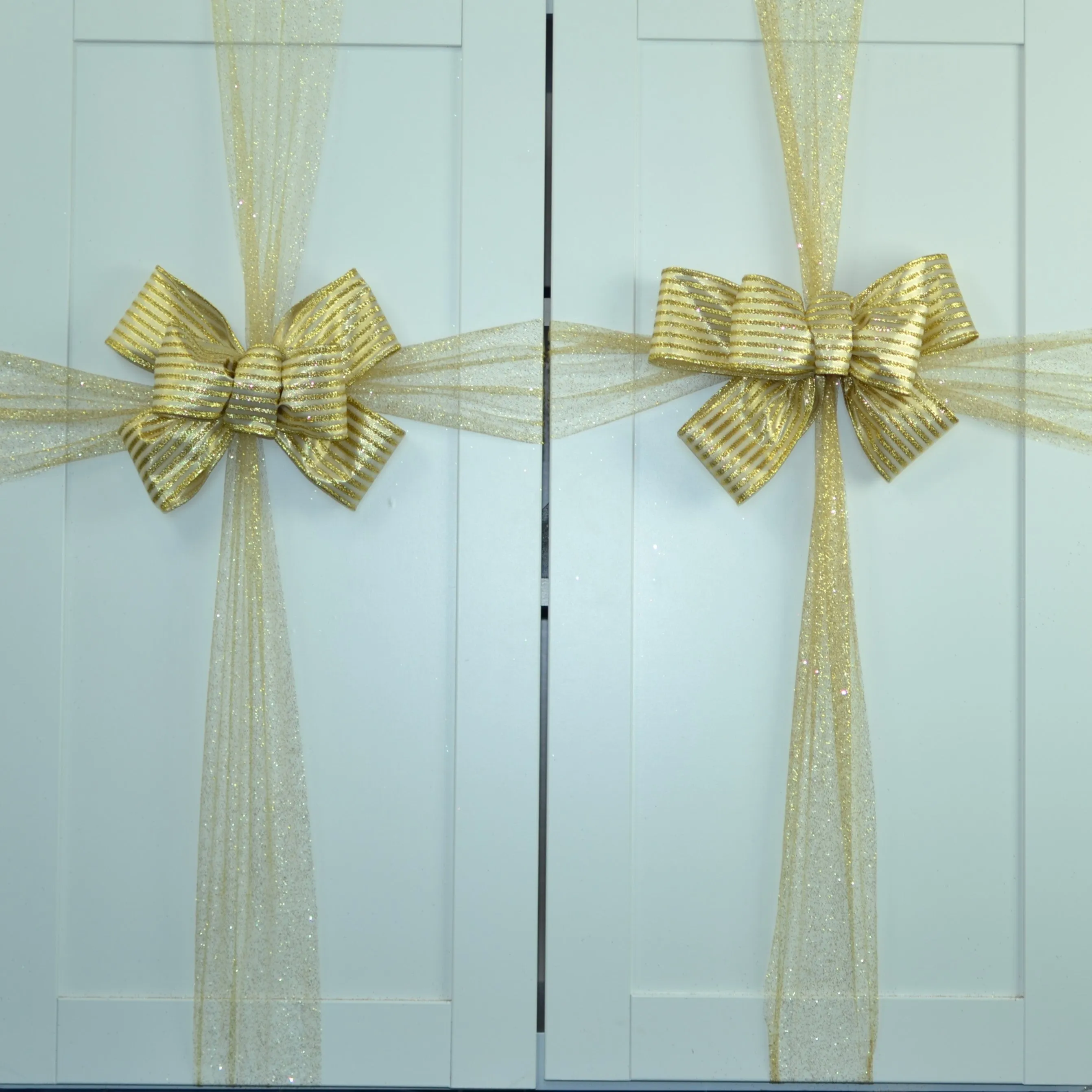 Gold Bows for Christmas Trees | Solid Gold Bow | Tree Bow with Tails