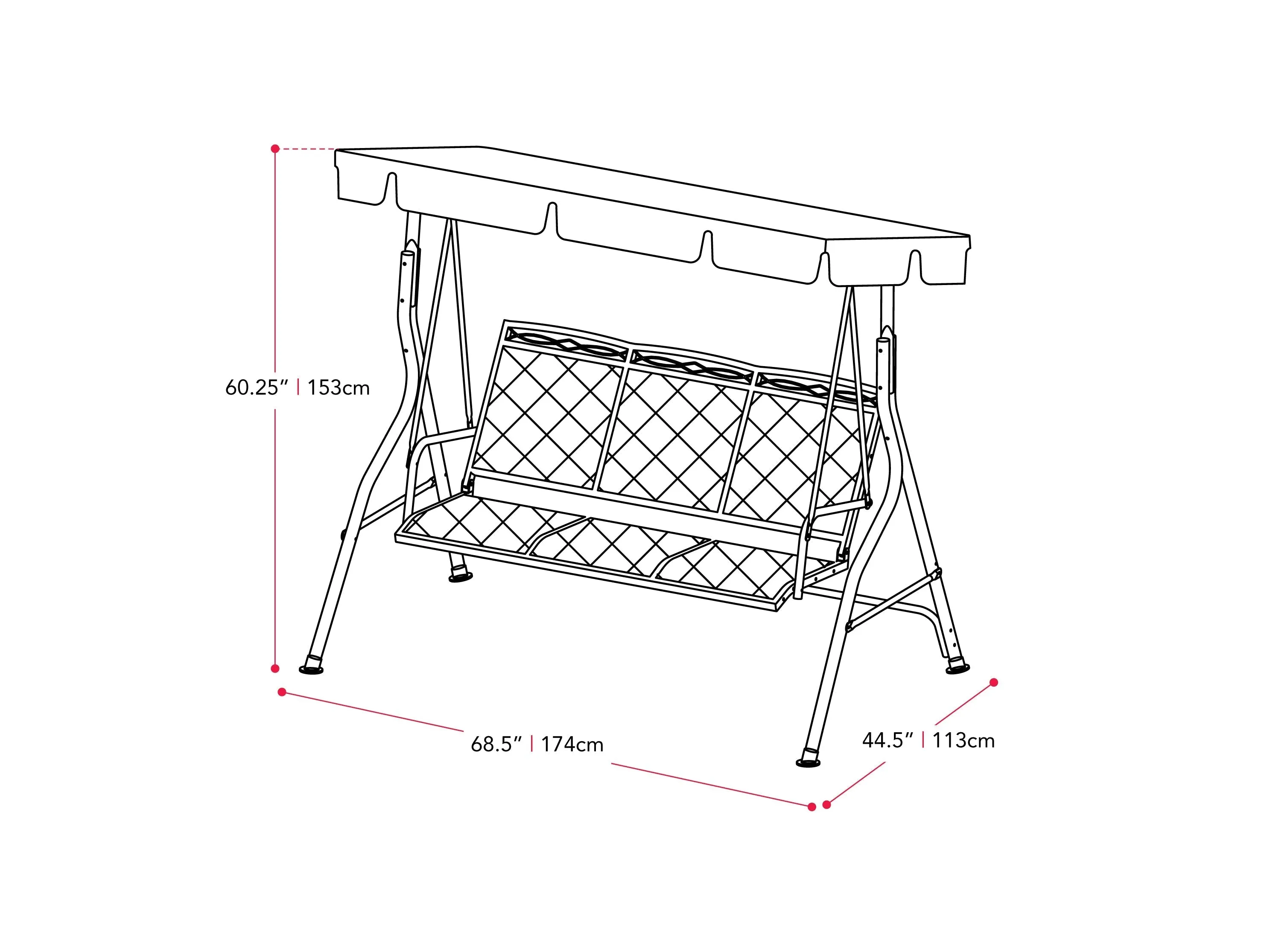 Grey Patio Swing With Canopy