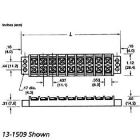 Heavy Duty Dual Row Barrier Strip, 30A Max, 10 Poles