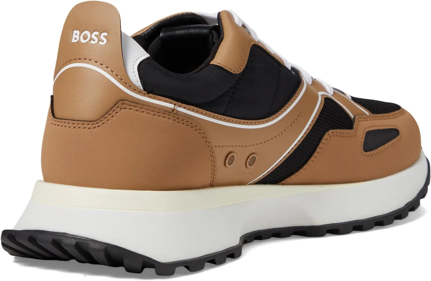 Jonah Mix Material Running Sneaker BOSS, Open Beige