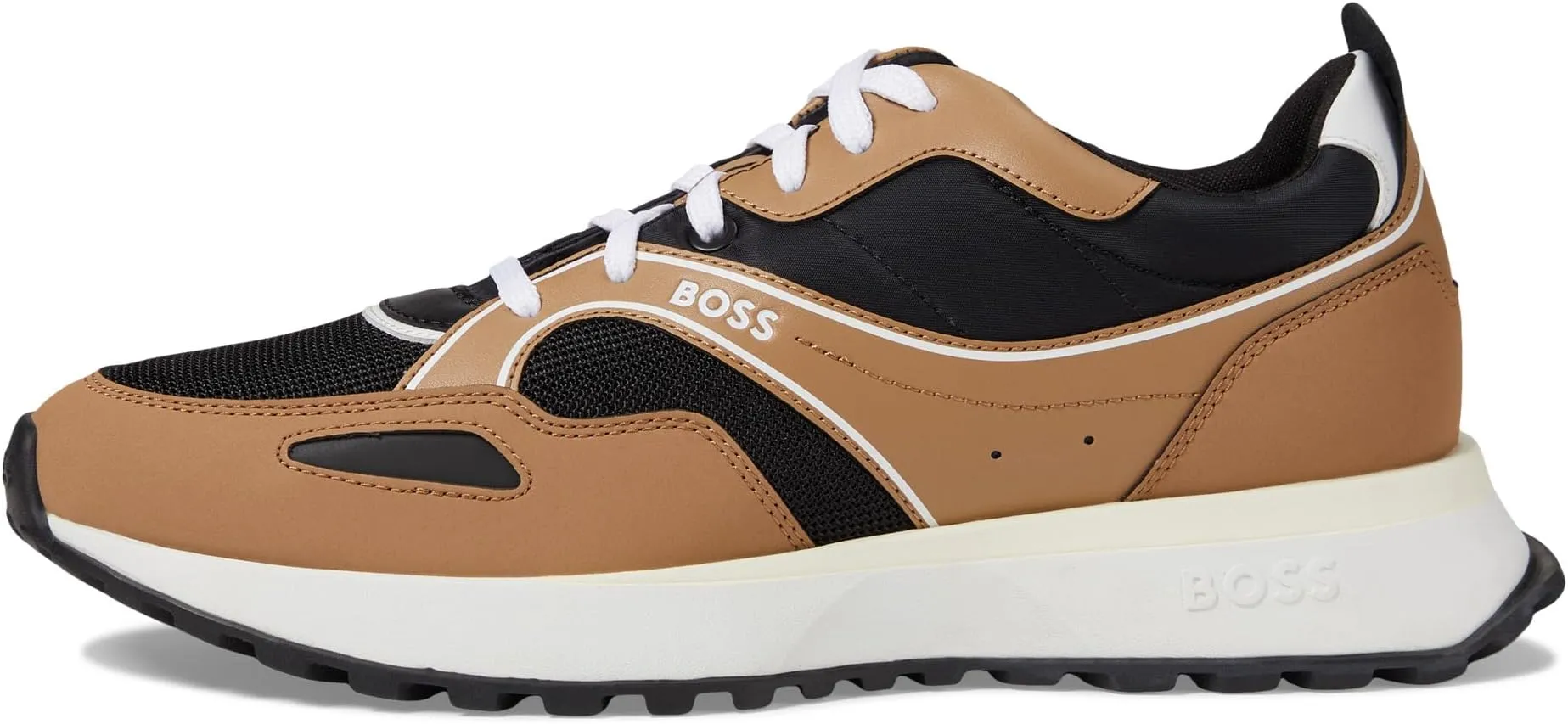 Jonah Mix Material Running Sneaker BOSS, Open Beige