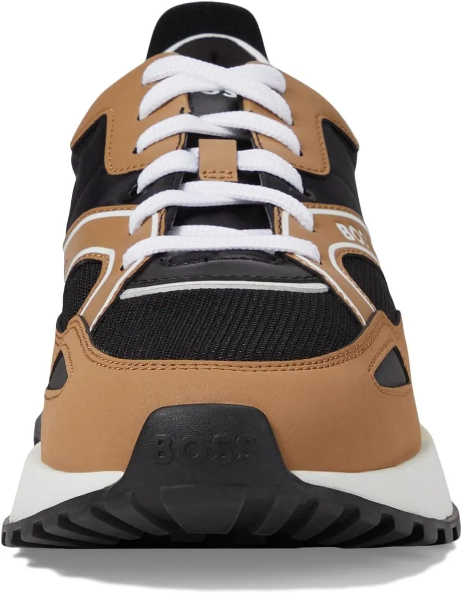 Jonah Mix Material Running Sneaker BOSS, Open Beige