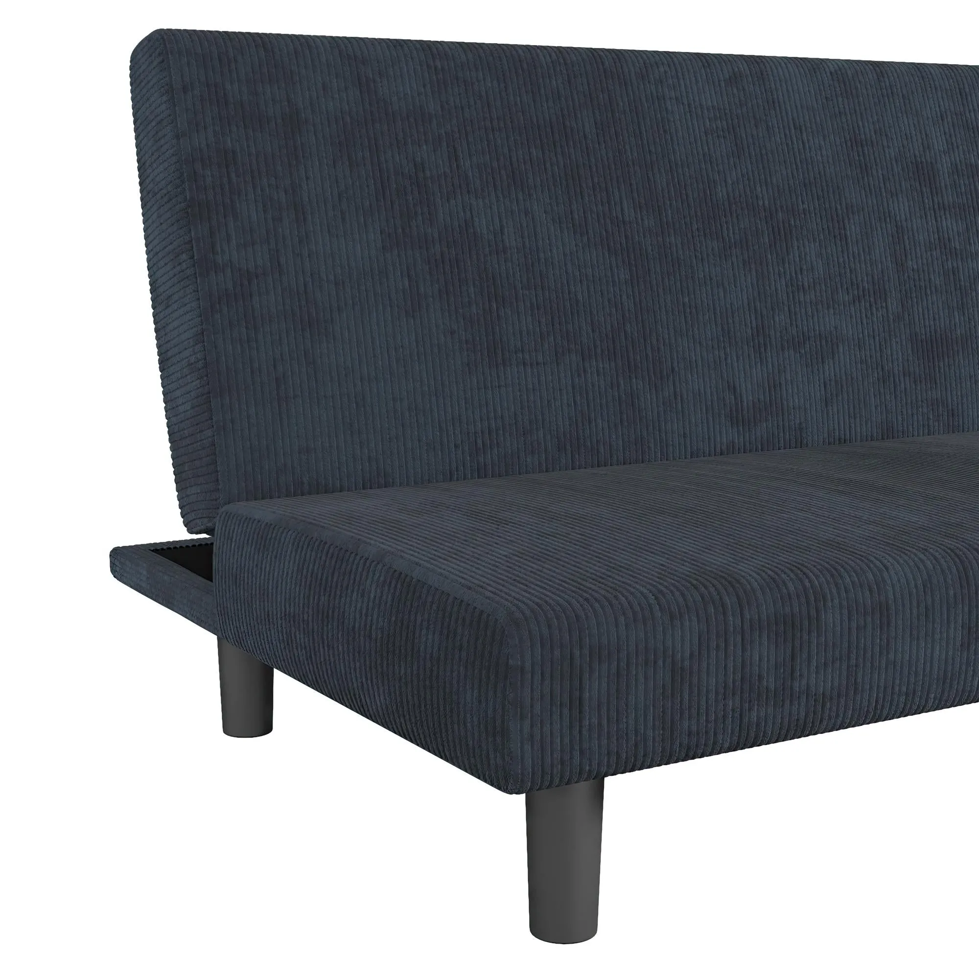 Kelra Armless Mid-Century Futon Sofa Bed