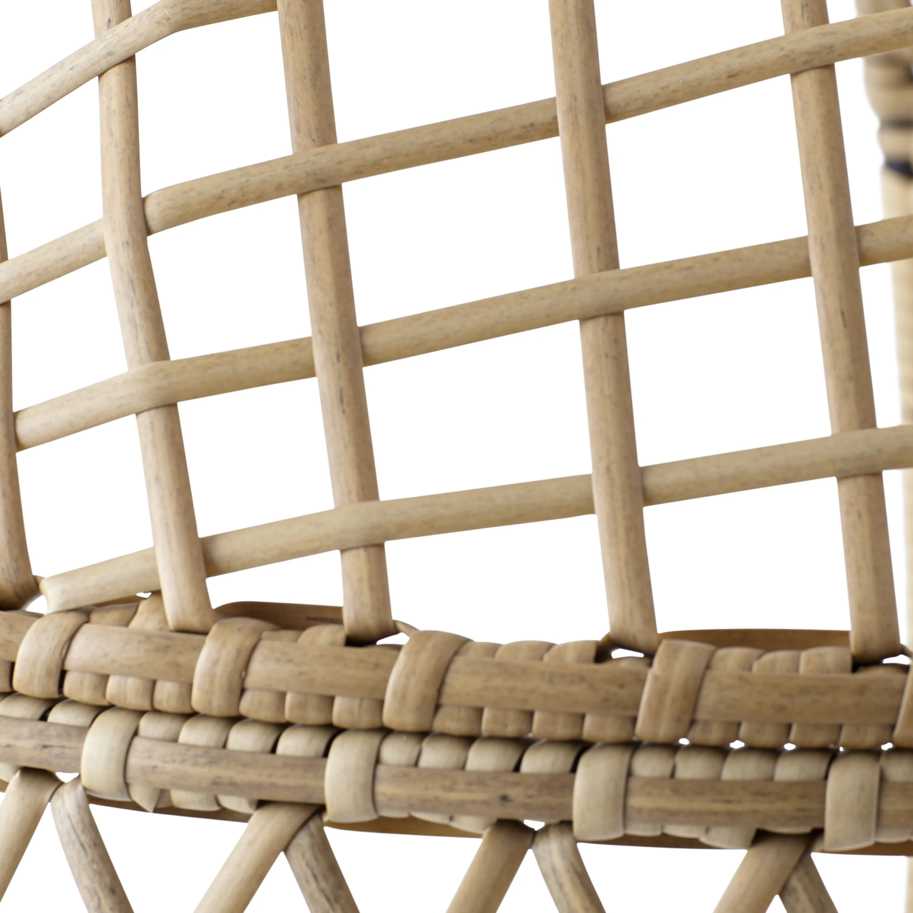 Kid's Ventura Outdoor Wicker Stationary Egg Chair with Cream Cushions