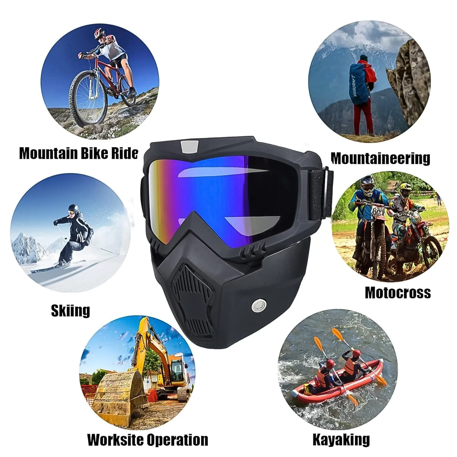 Motorcycle Goggles Off-Road Helmet Goggles Windproof Glasses Goggles Mask (1 Pc)